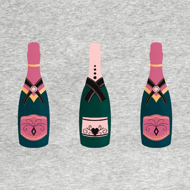 Pink Champagne bottles by Home Cyn Home 
